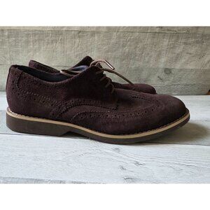 Mens Joseph Abboud Brown Leather Wingtip Oxford Shoes Size 10